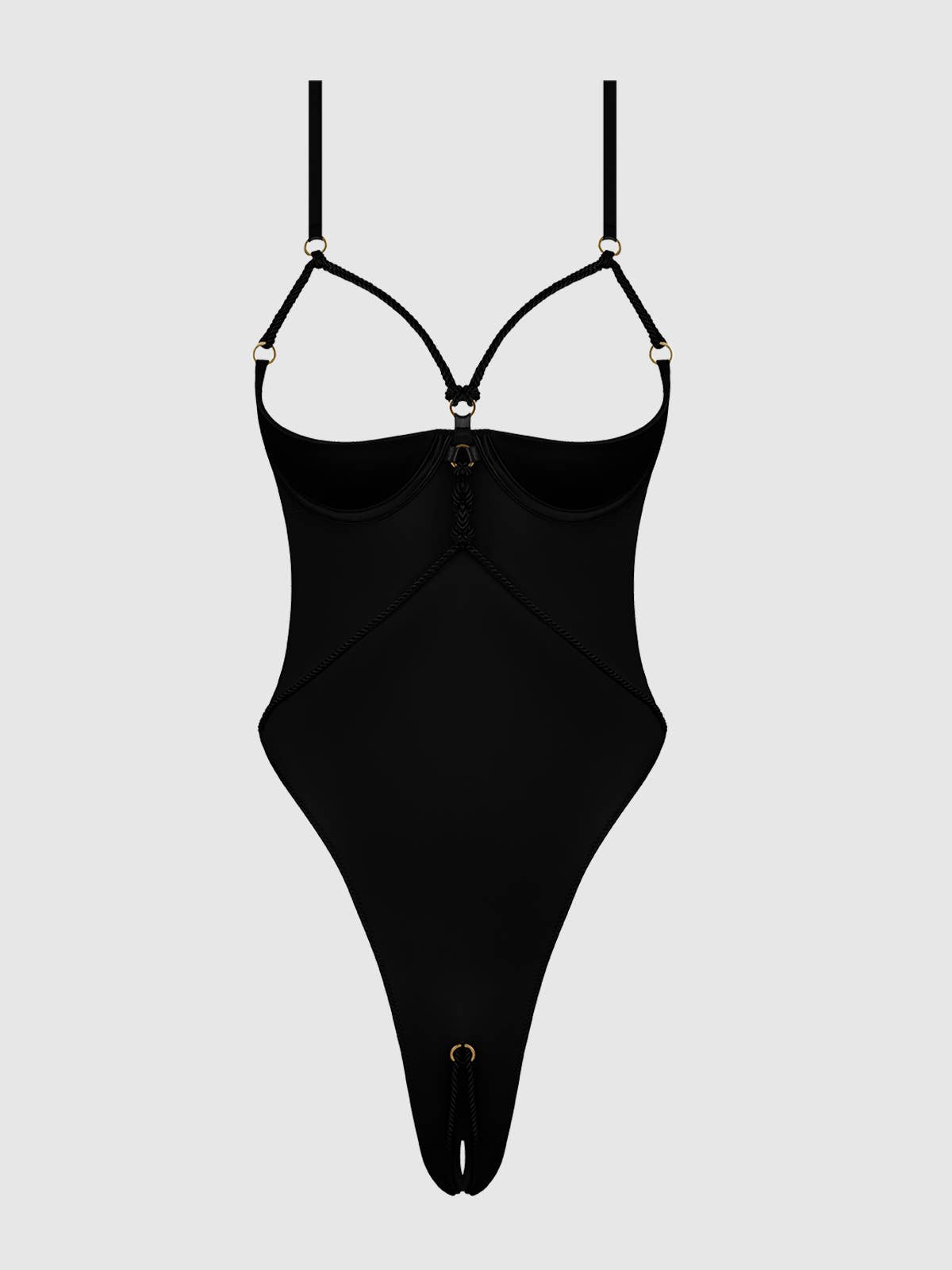 House of Desire - Wholesale Lingerie Bodysuit - Women's - IRYNA SILKY MICRO & ROPE CROTCHLESS TEDDY3