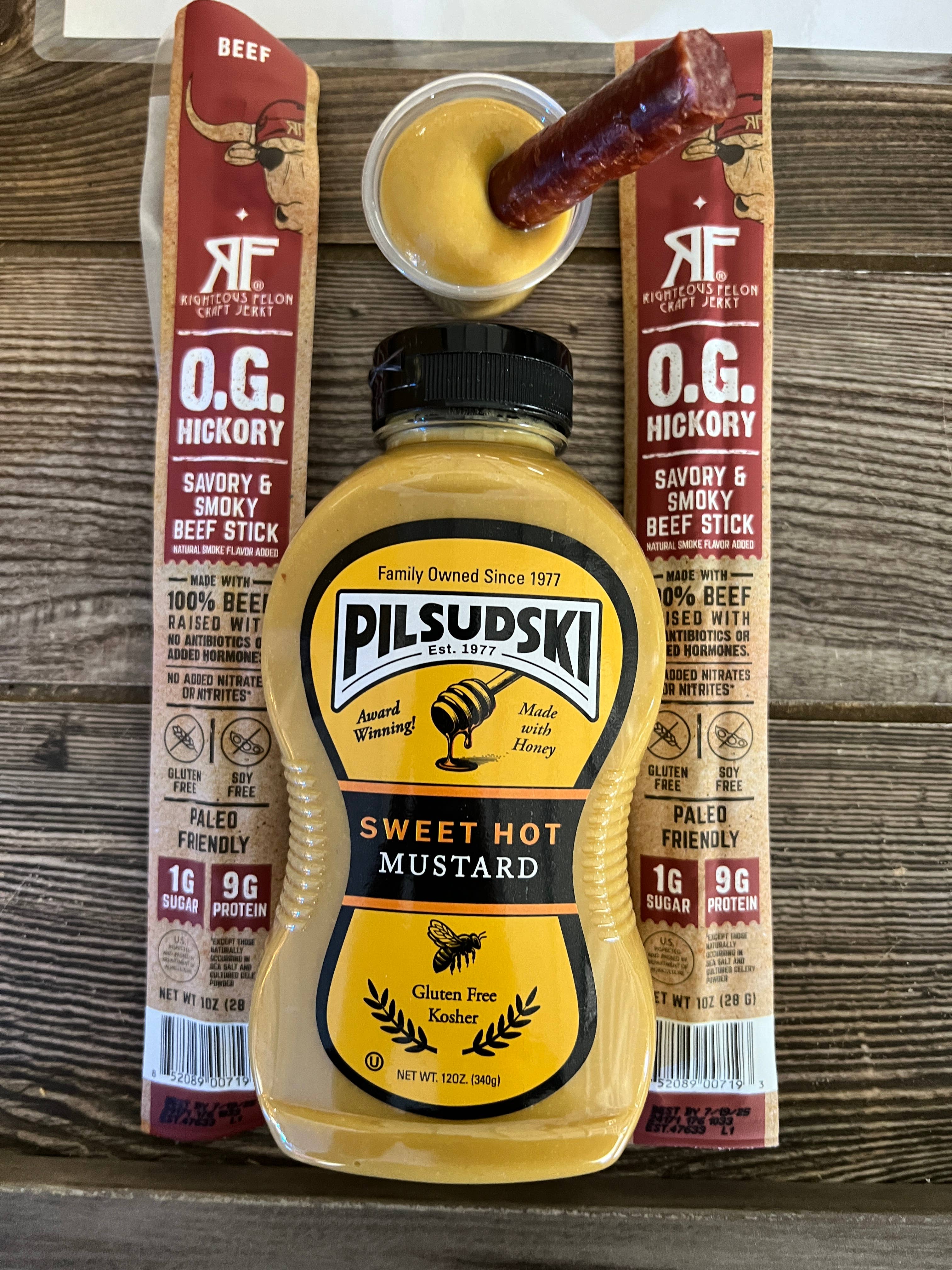 Pilsudski Mustard Co - Wholesale Mustard - Sweet Hot Mustard with Honey 6/12 oz squeeze3