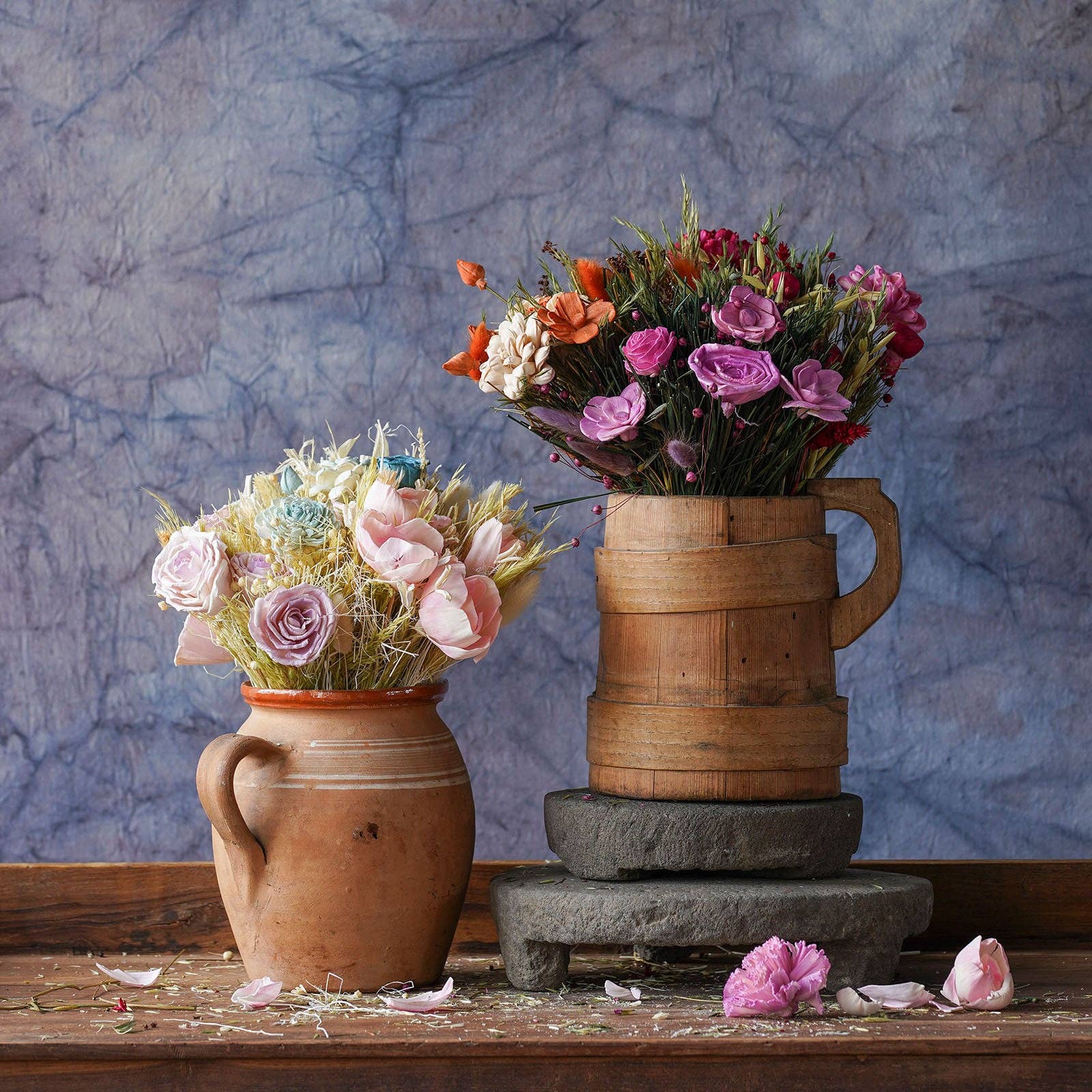 Blue Ocean Traders - Vente Fleur séchée/pressée - Bouquet de Fleurs Séchées Couleurs Mixtes, Petit1