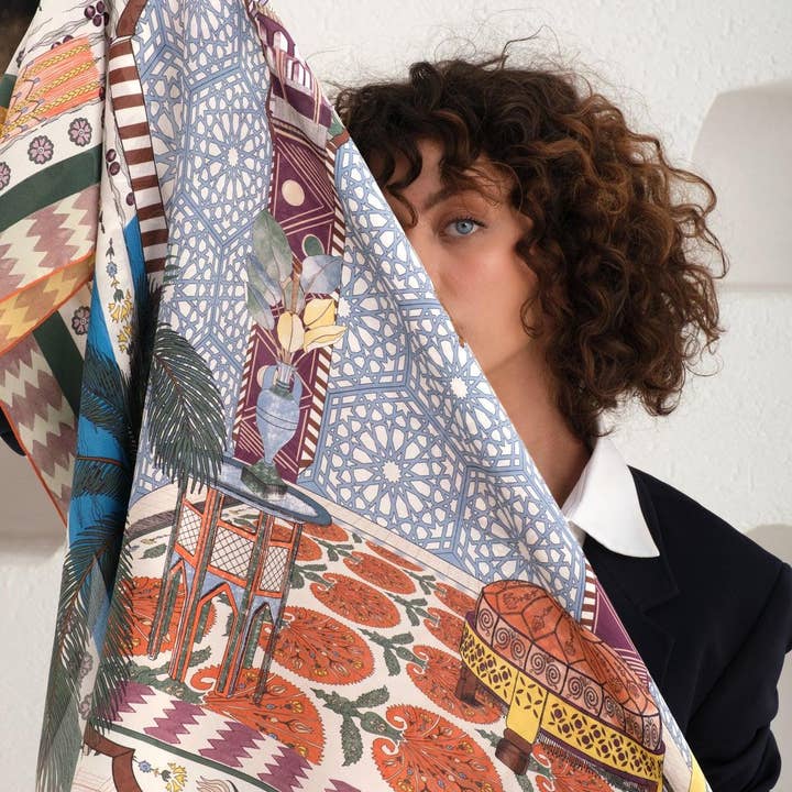 CouCoon Atelier - Wholesale Sjaal - Dames - Âlem - Meerkleurige zijden sjaal1