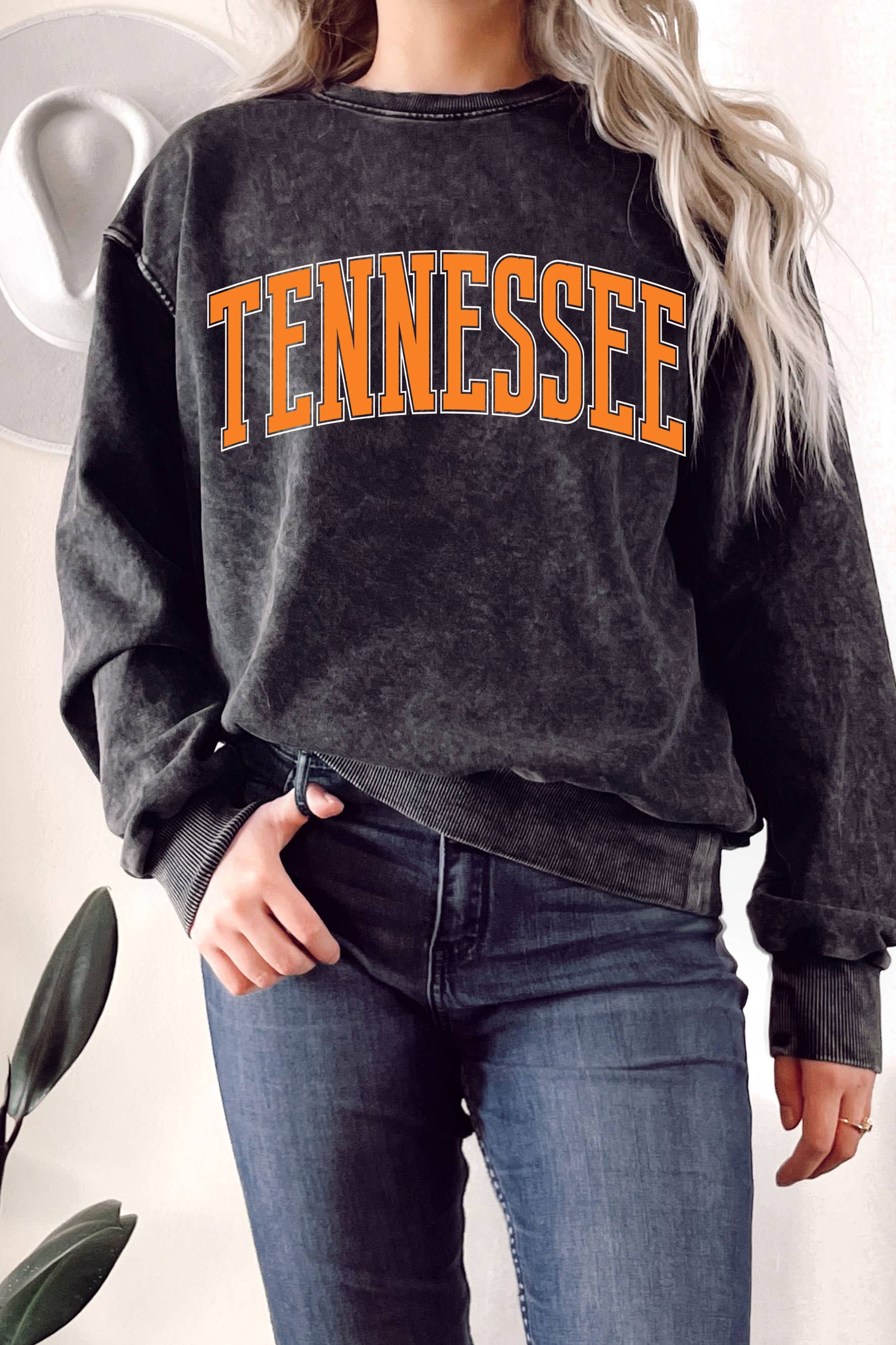 Rustee Clothing - Vente Sweat-shirt à imprimés – unisexe - SWEAT-SHIRT EN TISSU ÉPONGE À IMPRIMÉ MINÉRAL TENNESSEE PUFF