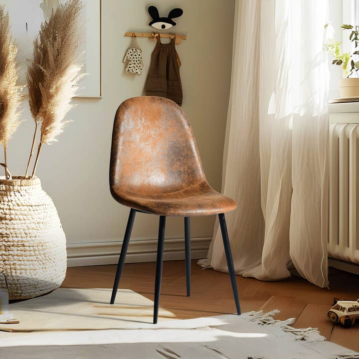 39F Inc. - Vente Salon de terrasse - Ensemble de salle à manger 5 pièces avec table marron de 63" et 4 chaises en suède7