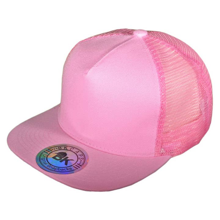 Buck Wholesale - Wholesale Trucker Hat - Unisex - Flat Bill Trucker Hats - 5 Panel SnapBack Mesh 2 Tone BK Cap6