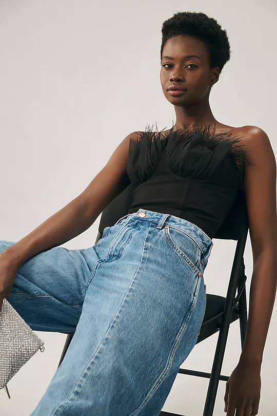 Strapless Tulle Corset Top - Black for wholesale on Faire