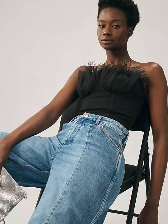 Strapless Tulle Corset Top - Black for wholesale by Eva Franco