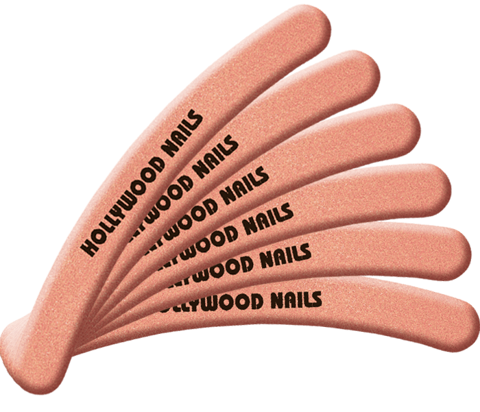 HOLLYWOOD NAILS - Vendita all'ingrosso Lime per unghie - Lima per manicure in teflon curva boomerang 180/180 - confezione da 6 pezzi0