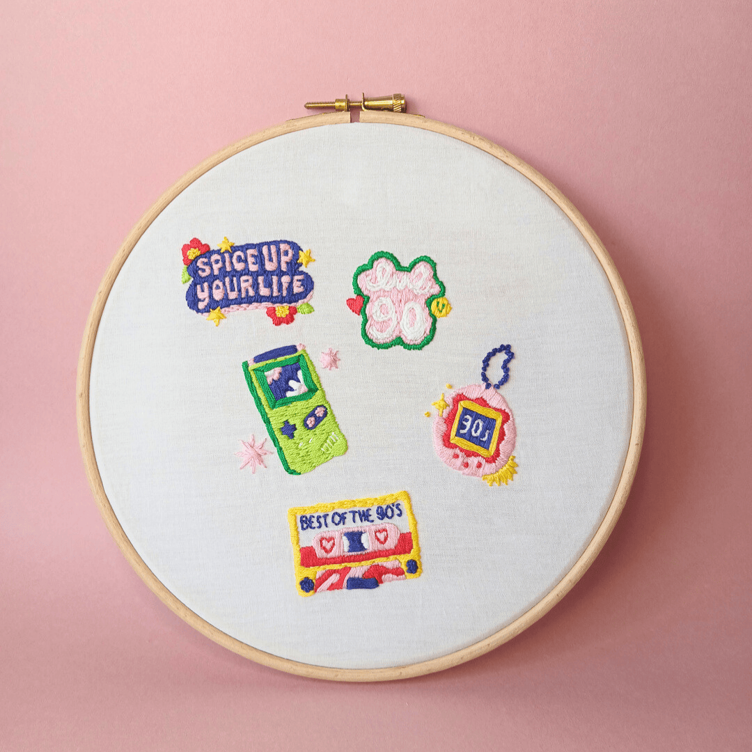 Mellow - Wholesale Craft Sewing Kit - Best of the 90's Mixtape Embroidery Kit by Limistic4
