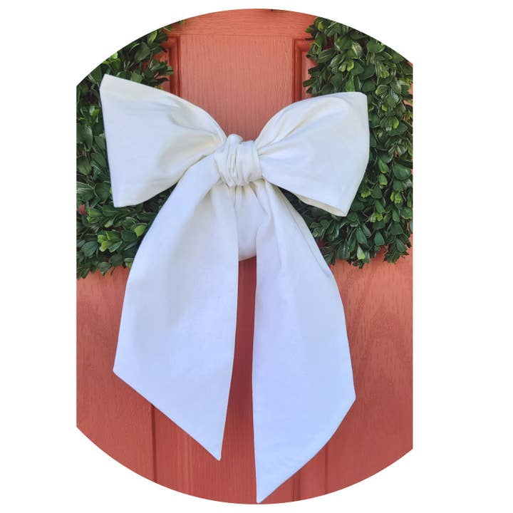 THE ROYALTY COLLECTION - Wholesale Wreath - White Linen Sash