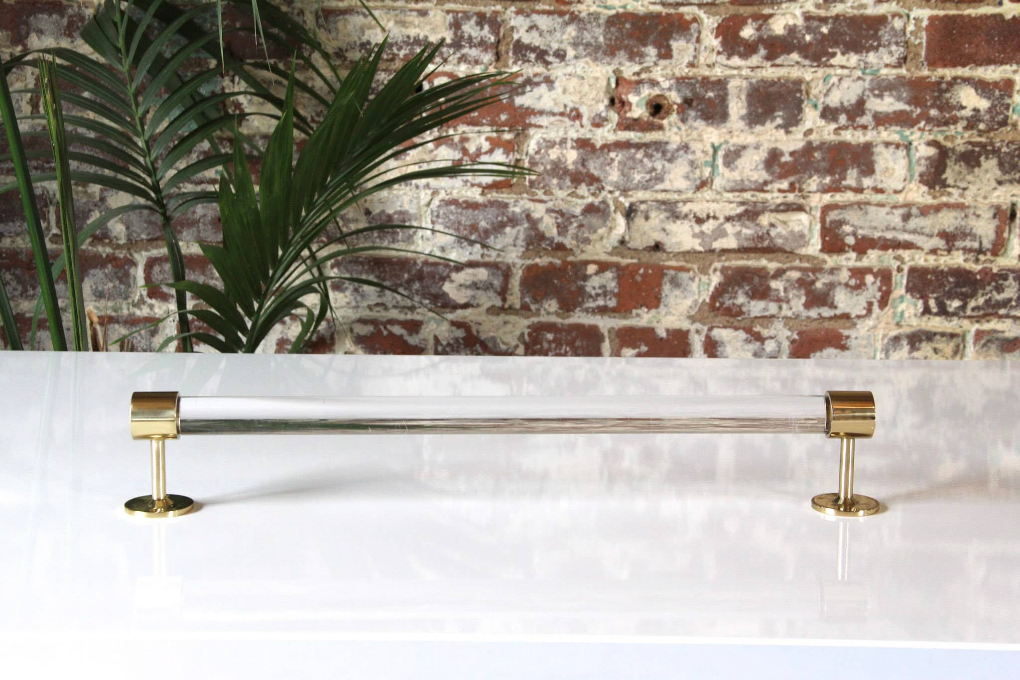 LuxHoldups - Wholesale Towel Holder/Hanger - Brass Lucite Retro Towel Bar with Hardware for Bathroom5