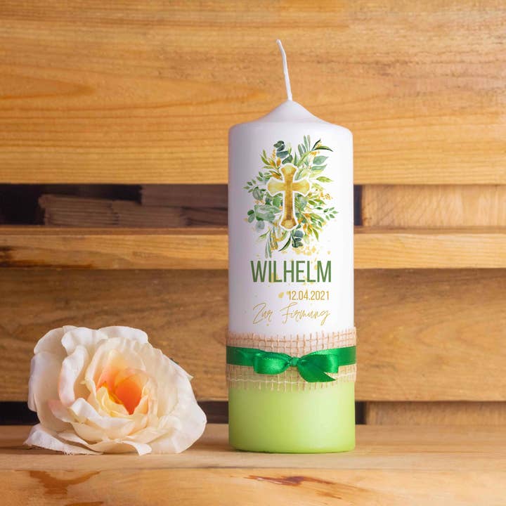 Stevige kaars | Goud | hoogte 15 - 30 cm | Gepersonaliseerde kaars voor wholesale door Die Kerzenwerkstatt