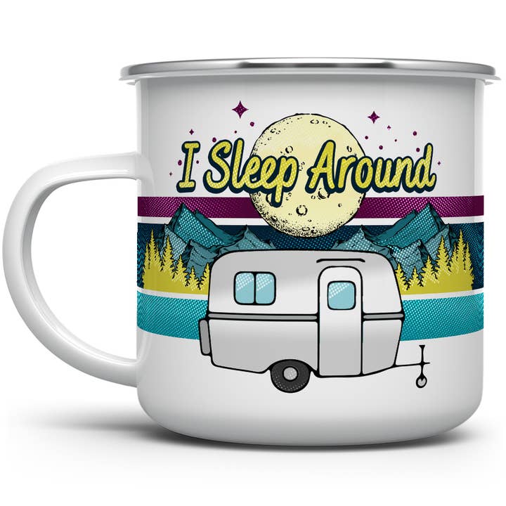 I Sleep Around Camper Mug, Van Life Camping Travel Gifts for wholesale by Loftipop
