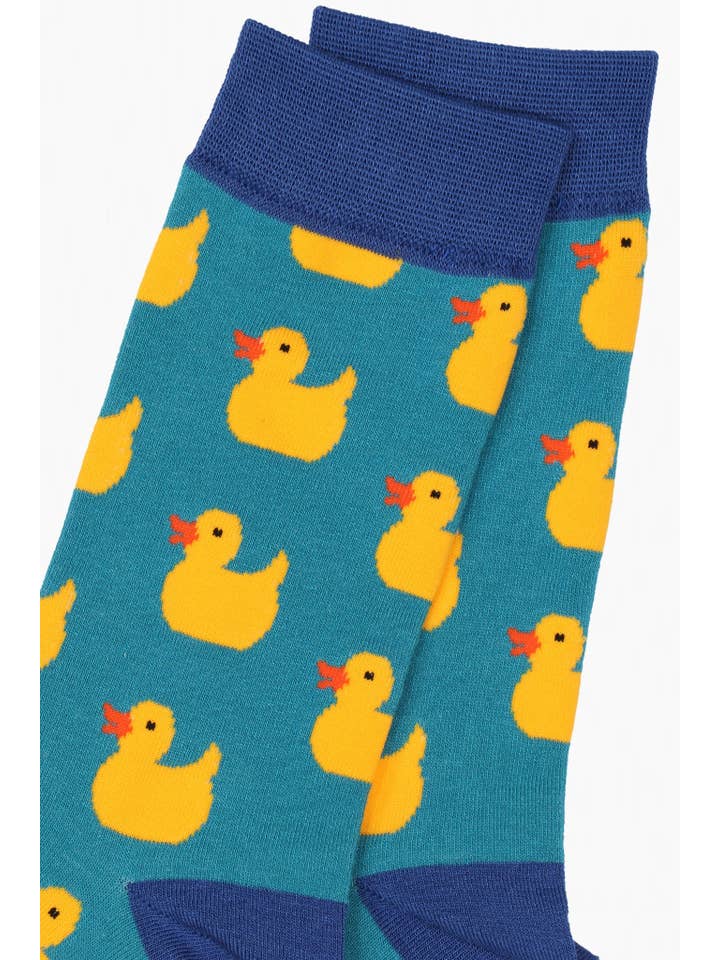 Sock Talk – wholesale Socks – Men's – Mens Rubber Duck Novelty Bamboo Socks in Turquoise Blue2