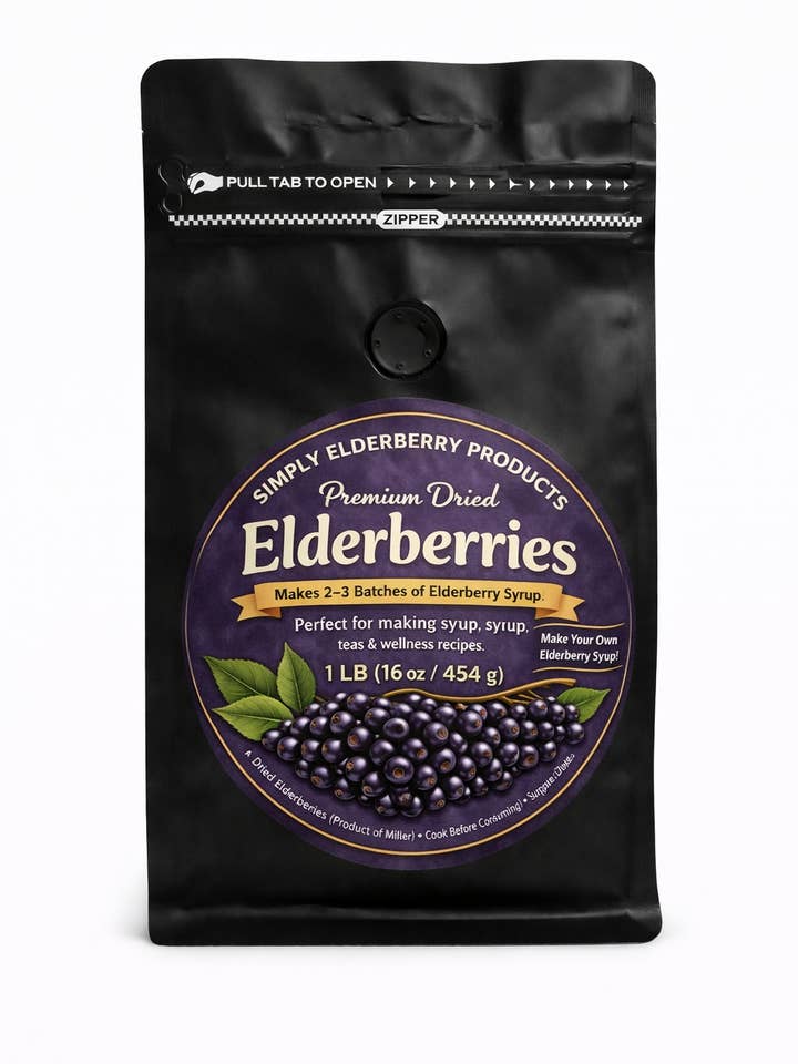 Dried Elderberries for wholesale by Simply Elderberry Products