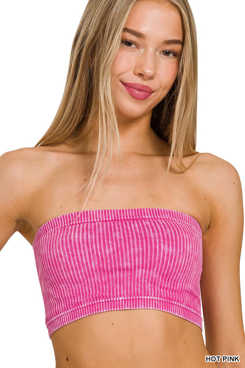 42POPS - Wholesale Bustier - Women's - ",,,.Premium washed seamless rib bandeau top bra6