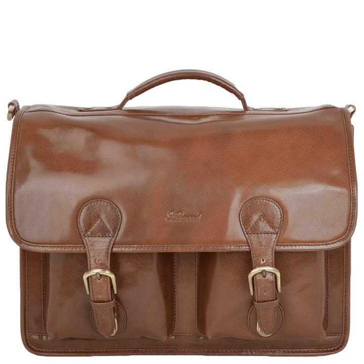 Leather Briefcase 8190 Chestnut/vt : 8190 for wholesale by Ashwood Leather