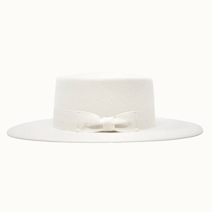Olive & Pique - Wholesale Fedora - Unisex - VIDA - 100% Wool Felt Gambler Hat, Satin Lined, Unisex, Ivory
