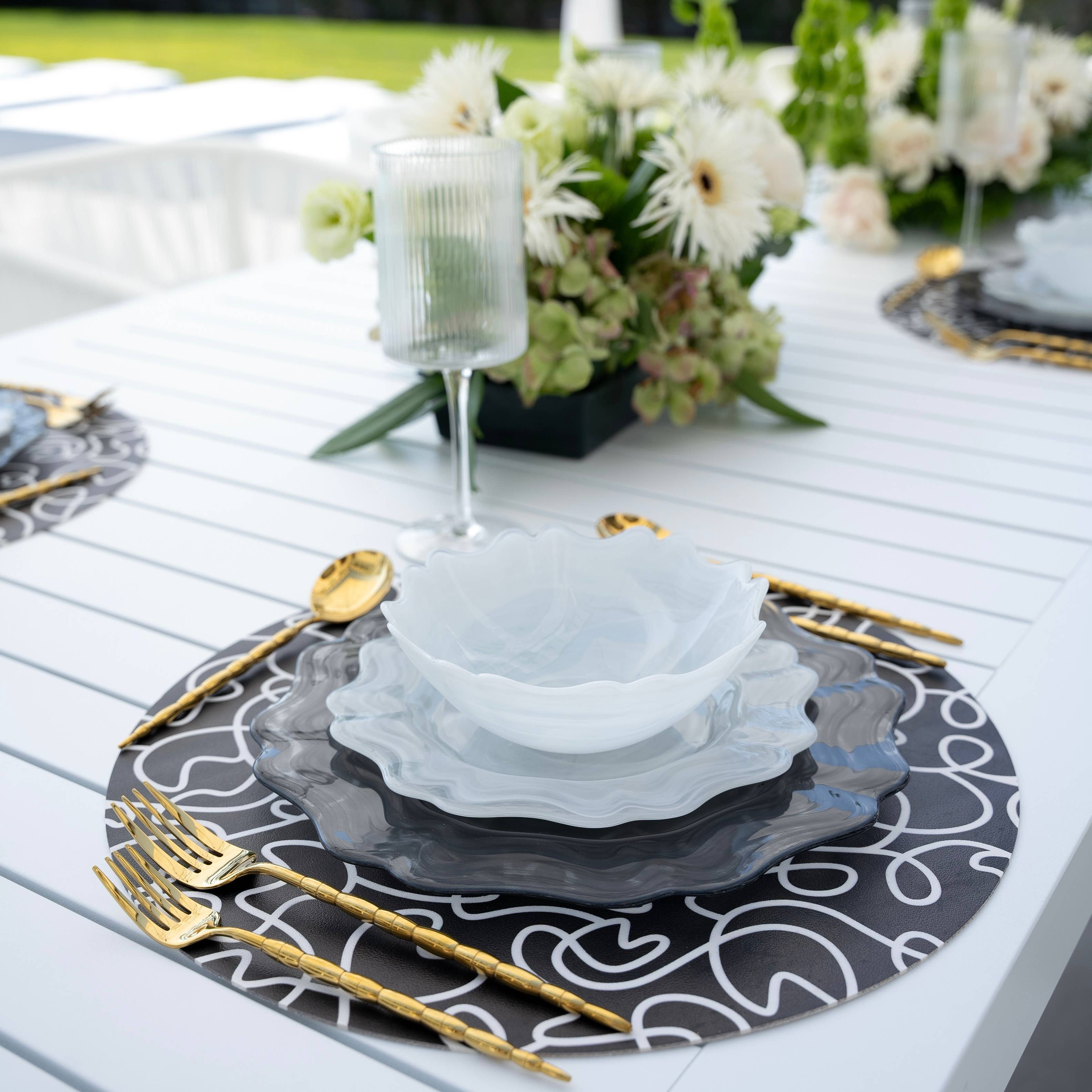 Lainy Home – Großhandel Essgeschirr-Set – Azure Alabaster Glasgeschirr 4er-Set6