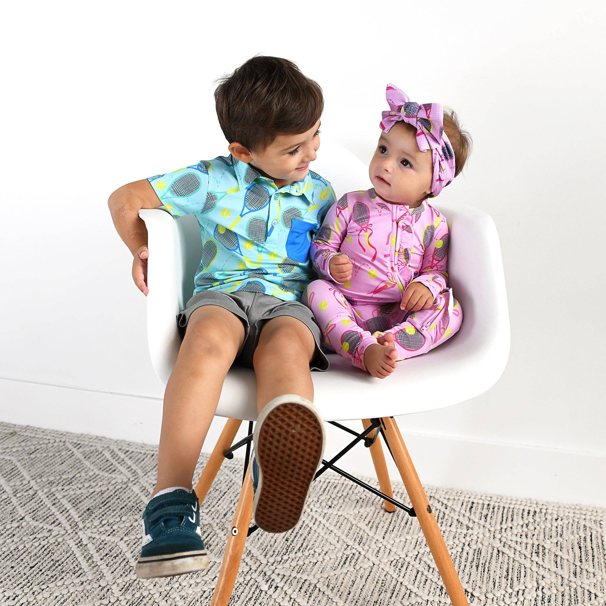 Gigi and Max - Wholesale Jumpsuit - Baby - Serena Pink Tennis Ruffle Zip Bamboo Baby Sleepies Kids 14