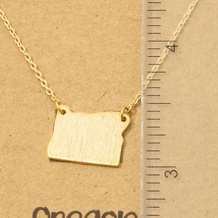 Fame Accessories - Venta al por mayor Collares con colgantes/abalorios - Collar Estado de Oregón3