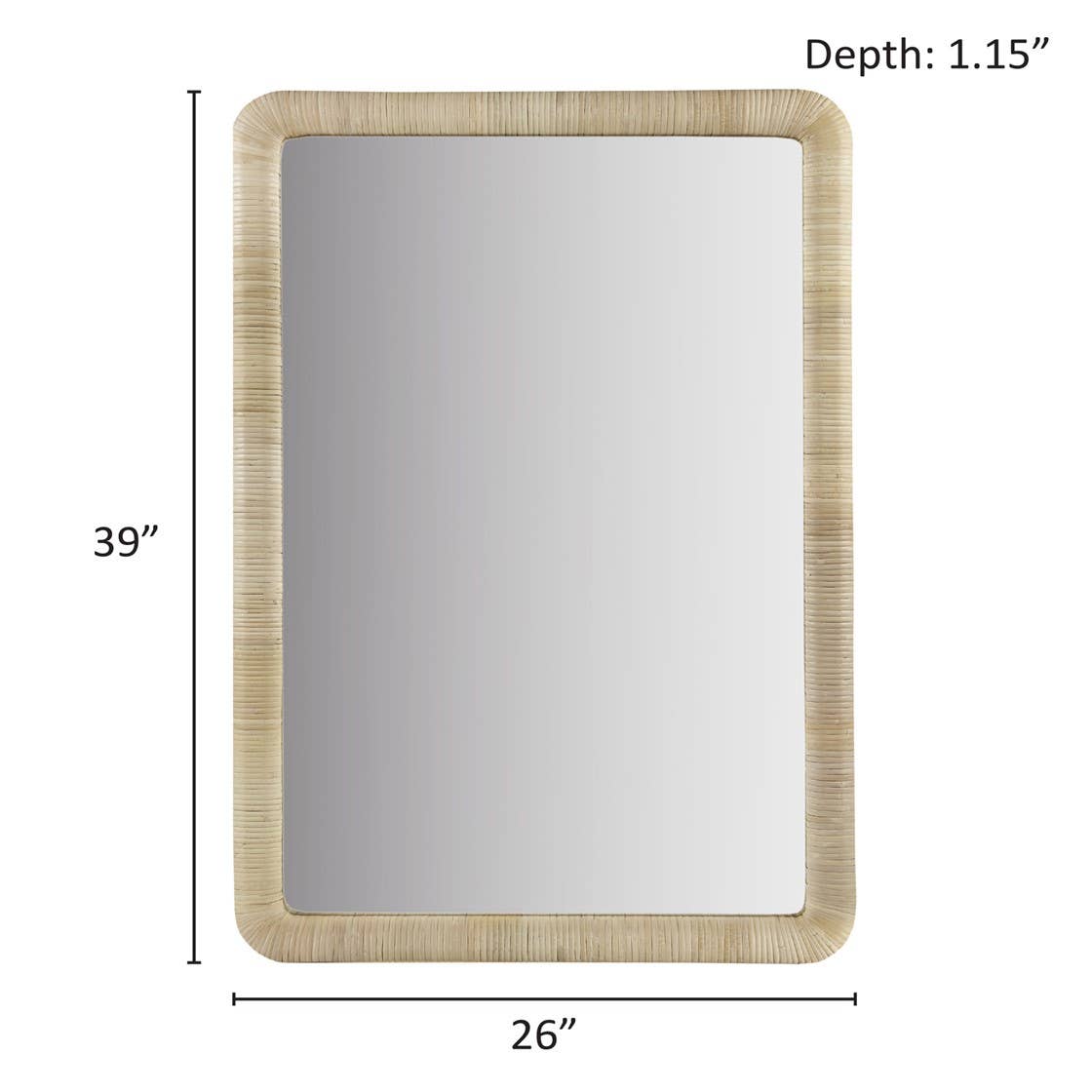 Olliix - Wholesale Wall Mirror - Natural Rattan Rectangle Wall Mirror2