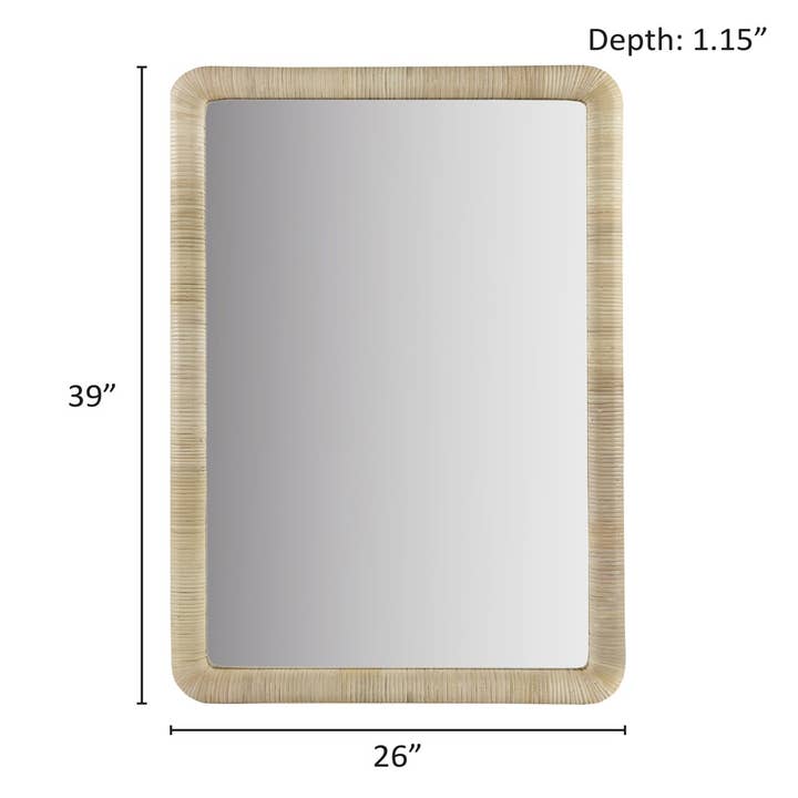 Olliix - Wholesale Wall Mirror - Natural Rattan Rectangle Wall Mirror2