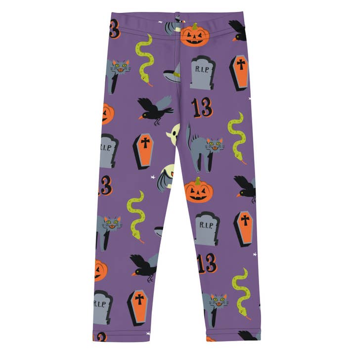 Plenilune - Wholesale Fashion Leggings - Kids - Halloween Pattern Purple Kid's Leggings