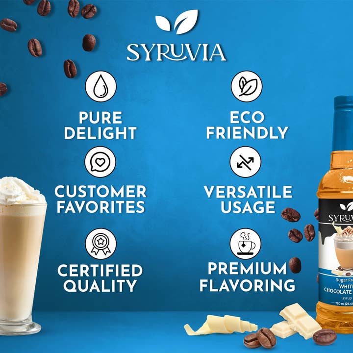 Syruvia - Wholesale Flavored Syrup - Sugar-Free White Chocolate Mocha Syrup4