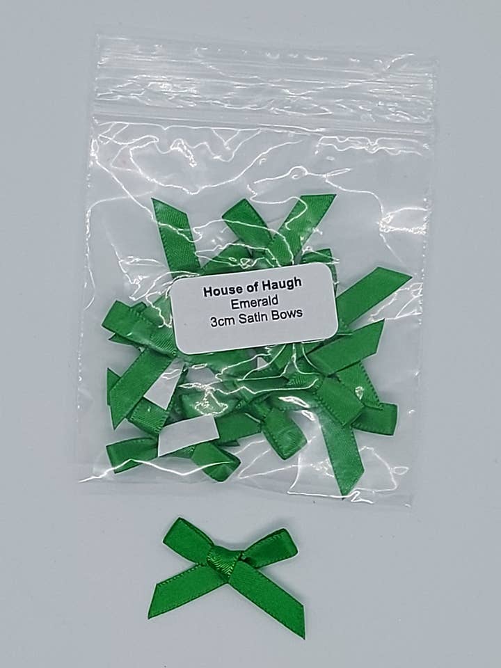 Nœuds en satin émeraude 10 x 3 cm pour la vente par House of Haugh Craft Supplies