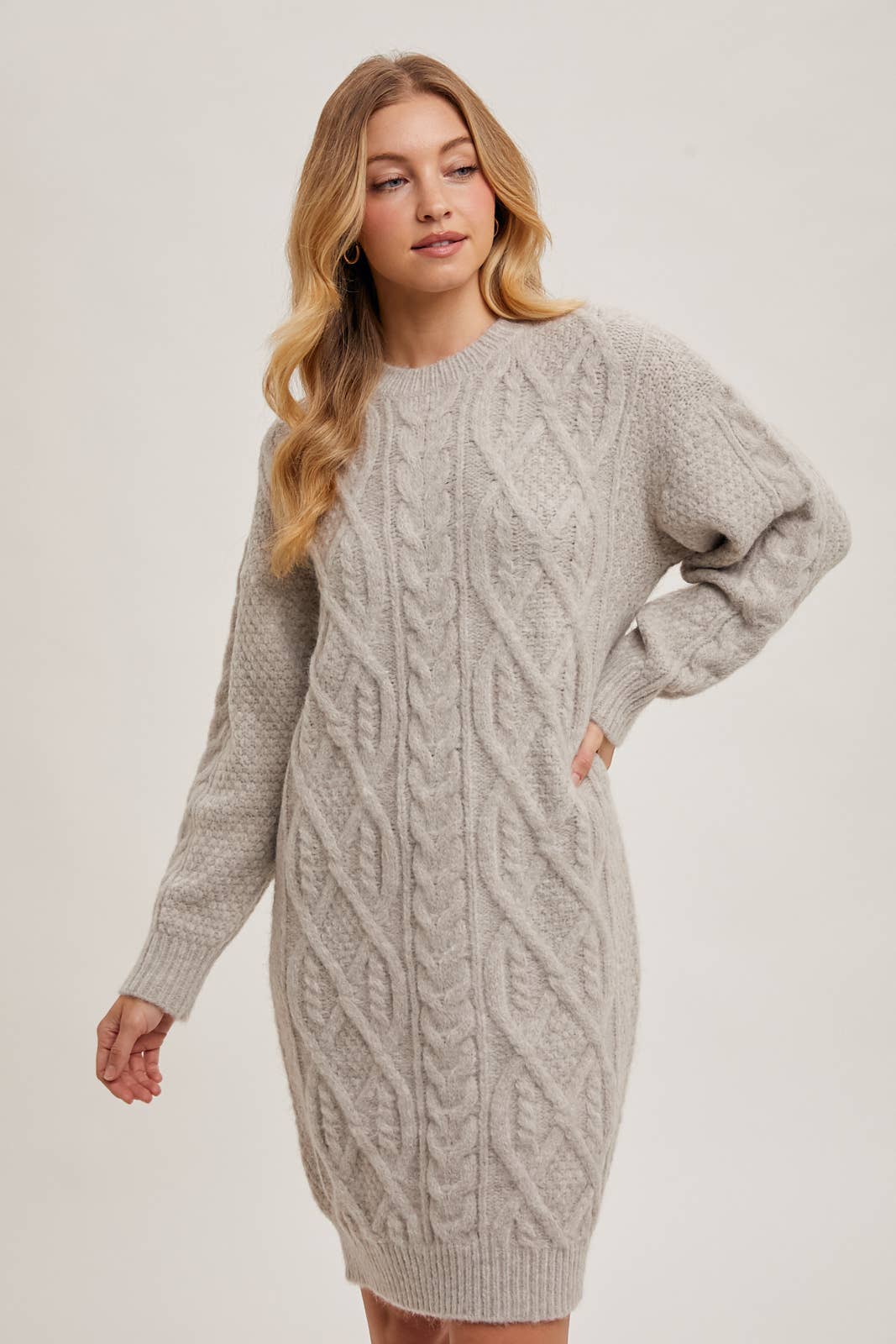 Bluivy - Wholesale Dress - Women's - CABLE KNIT SWEATER MIDI DRESS3