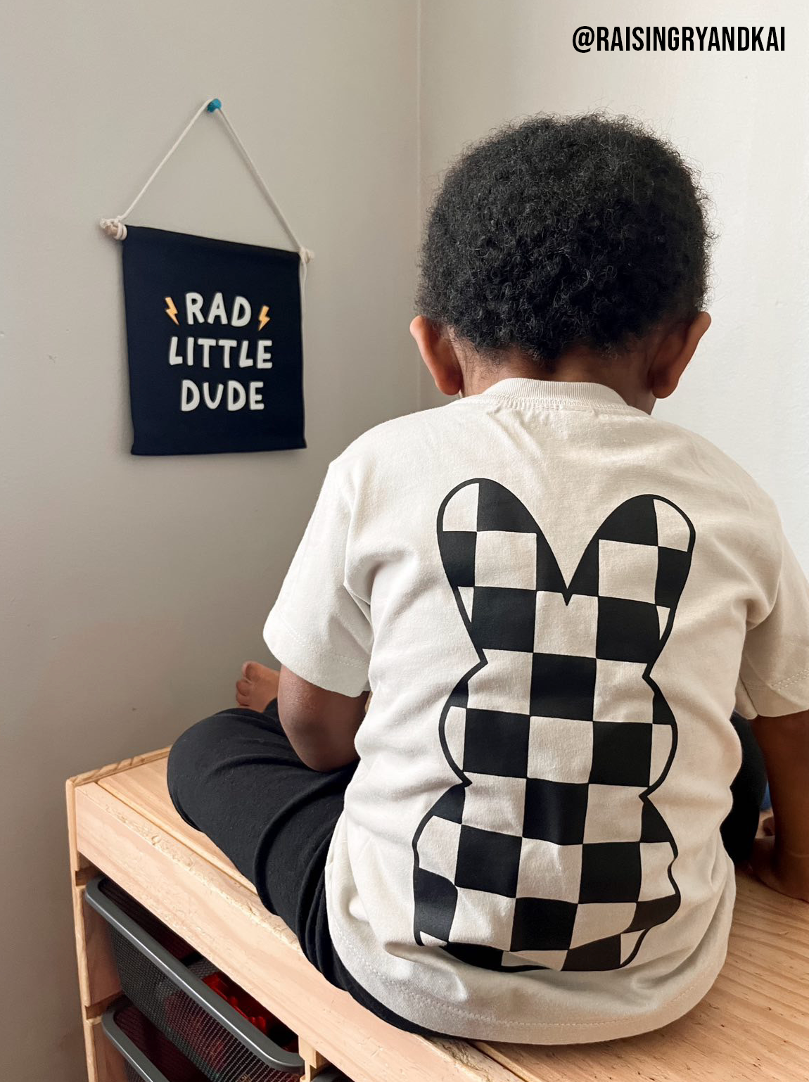 Cherrypick – Engroshandel Skilt – Rad Little Dude (Sort) Hængeskilt på lærred - Drenge lærred Banne4