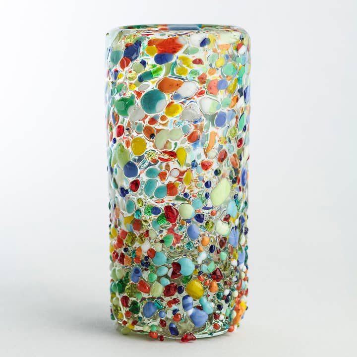 MEXTEQUIL - Wholesale Shot Glass - MEXTEQUIL Hand Blown Shot Glasses Set of 4 2 Oz -Confetti8