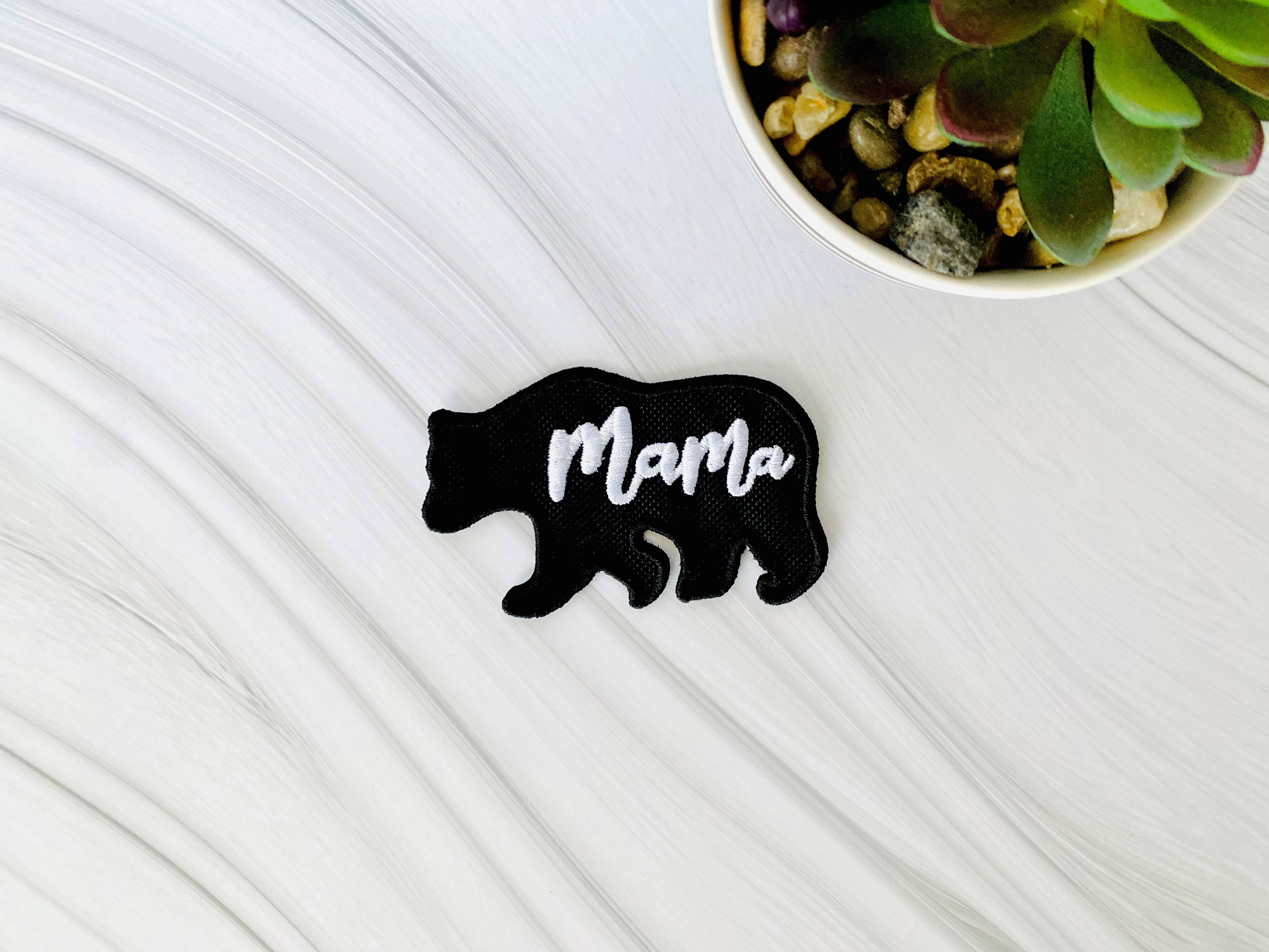 R & R Stitched - Wholesale Patch - Mama bear embroidered iron-on hat patch0