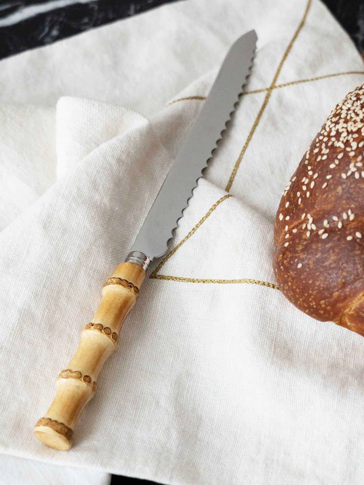THE 'ALL THAT' SABRE BAMBOO CHALLAH KNIFE for wholesale by The Haggadah Collective