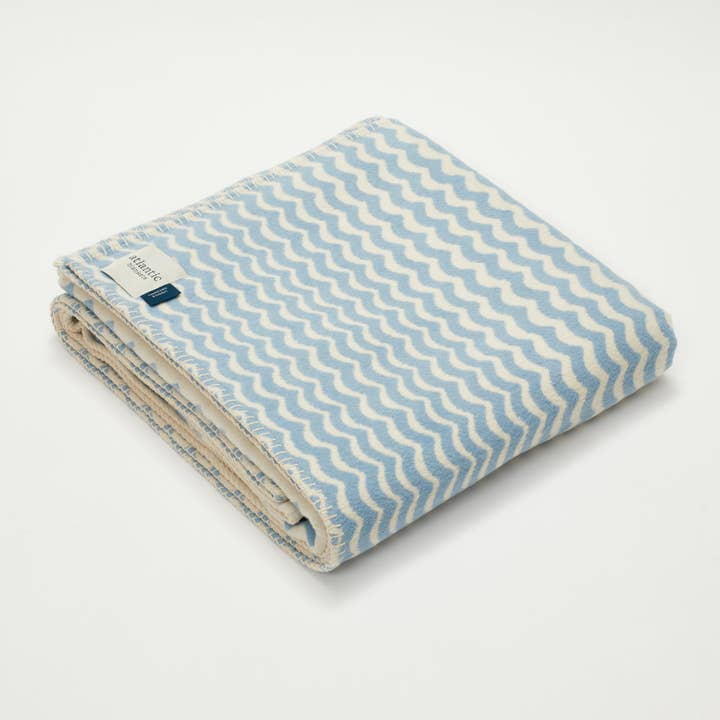 Atlantic Blankets - Wholesale Throw Blanket - Powder Blue Swell Recycled Cotton Blanket
