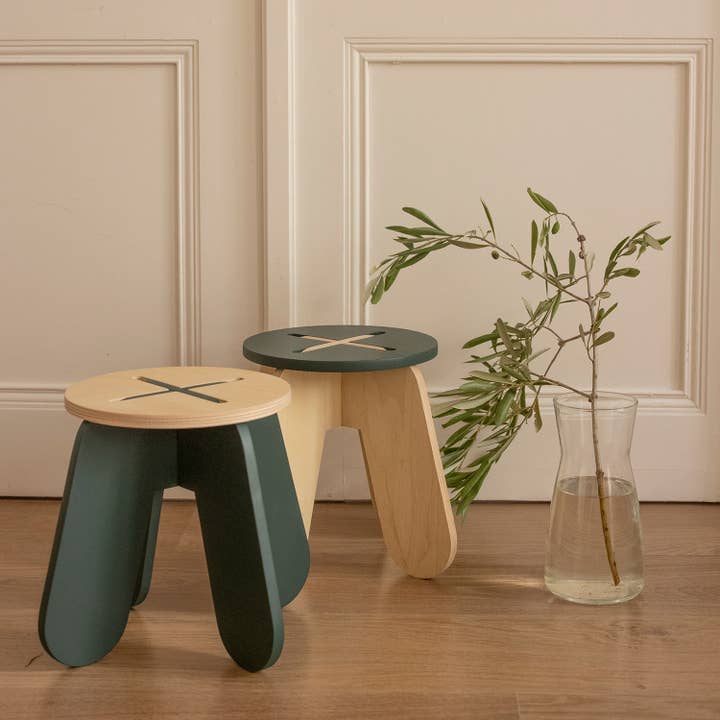 Babai - Vente Tabouret - Tabouret en bois pour enfants X magic forest (vert foncé)4
