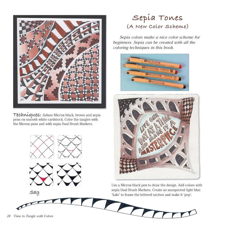 Fox Chapel Publishing - Wholesale Coloring & Activity Book - Adult - Time to Tangle with Colors- Techniques Inspired by Zentangle5