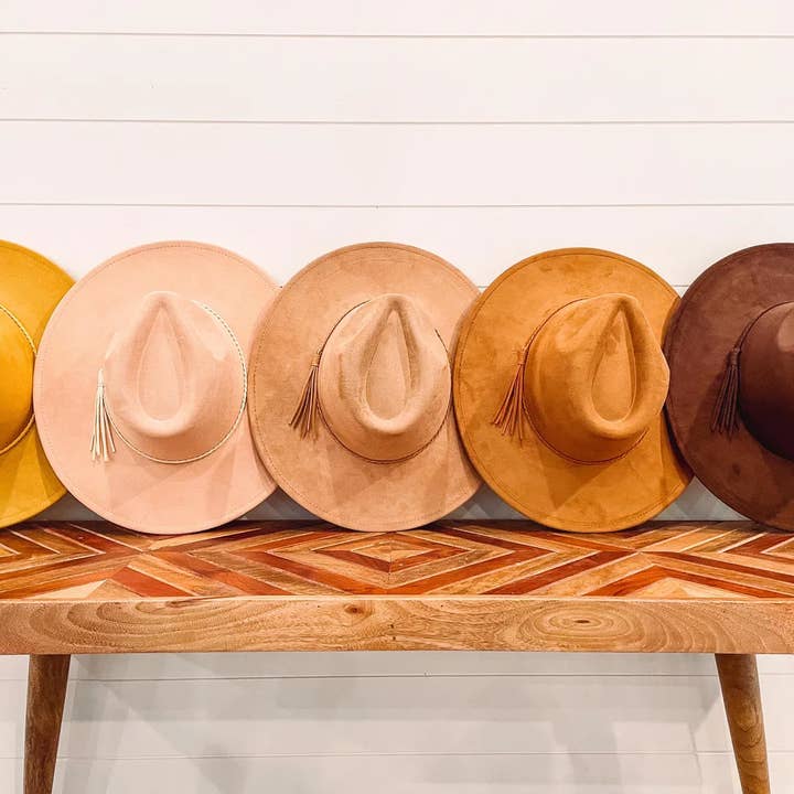 Willie & Dolly Designs - Wholesale Fedora - Women's - Blank Vegan Suede Hat