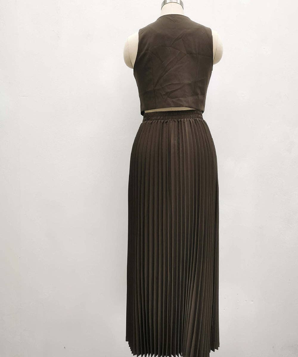 Aria Romance – Großhandel Set aus Oberteil und Rock – Damen – Zweiteiliges Set mit plissierten Ärmeln und Lagenlook23