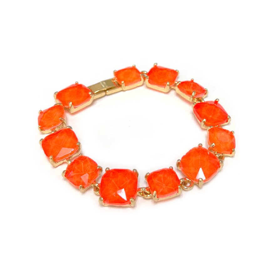 StarryNYC - Wholesale Link & Chain Bracelet - Cushion Cut Glass Crystal Linked Station Bracelet38