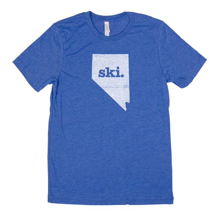 ski. Men's Unisex T-Shirt - Nevada for wholesale by Home State Apparel