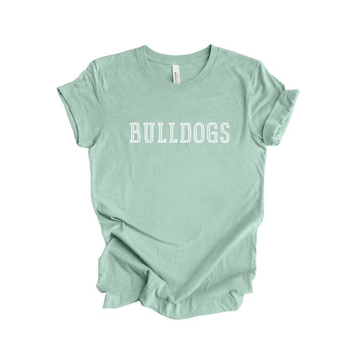 Fan Gear Central - Wholesale Screen Printed T-Shirt - Women's - Bulldogs Mascot School Graphic Tee5