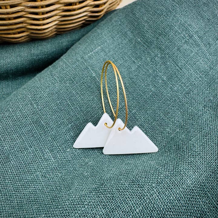 Wishbone Pottery - Wholesale Dangle Earrings - Earrings Stoneware | Pike | Porcelain + Clear Gloss 0