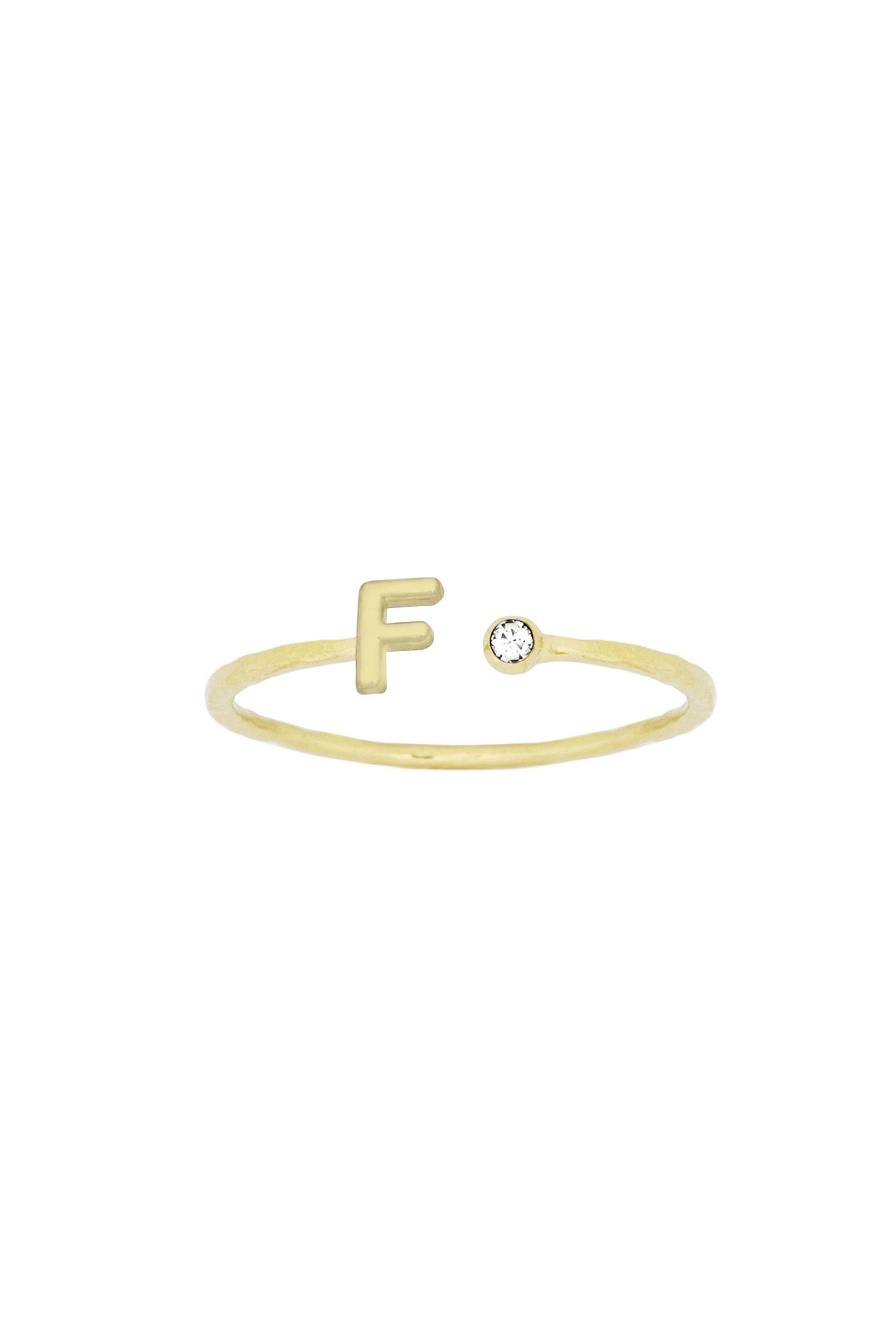 Katie Dean - Wholesale Band/Stacked Ring - 18K Gold Plated, Size 7 Initial Ring13