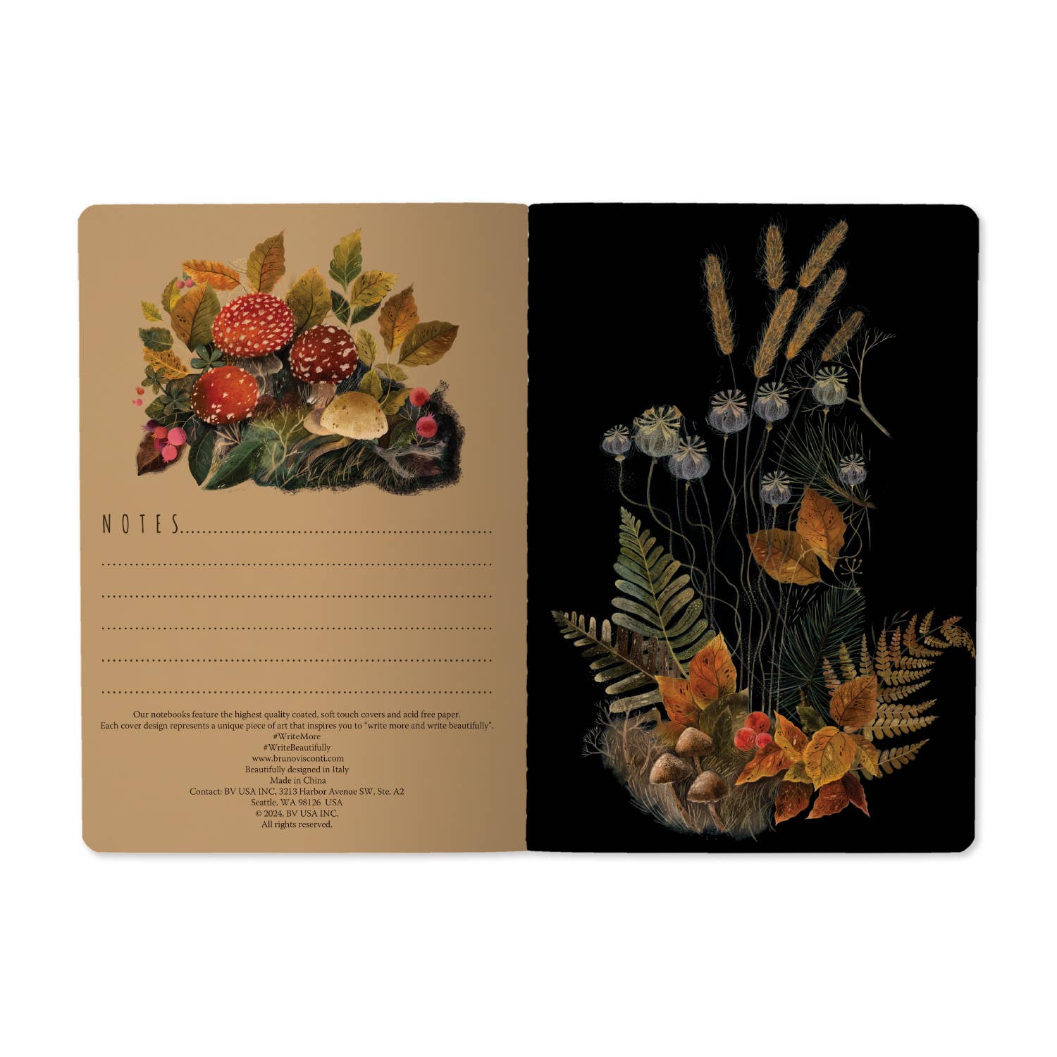BV by Bruno Visconti - Wholesale Notebook - Forest Mushrooms3