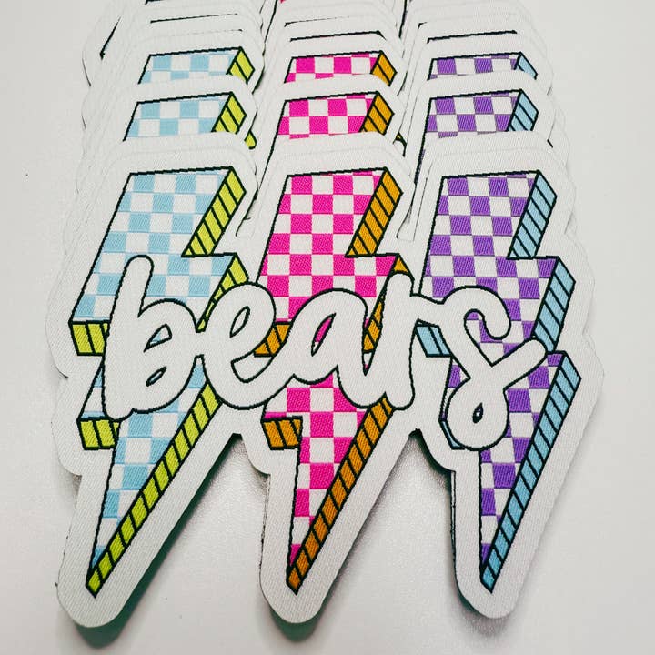 TEELUX - Wholesale Patch - 4.25" BEARS w lightning - WOVEN Patch2