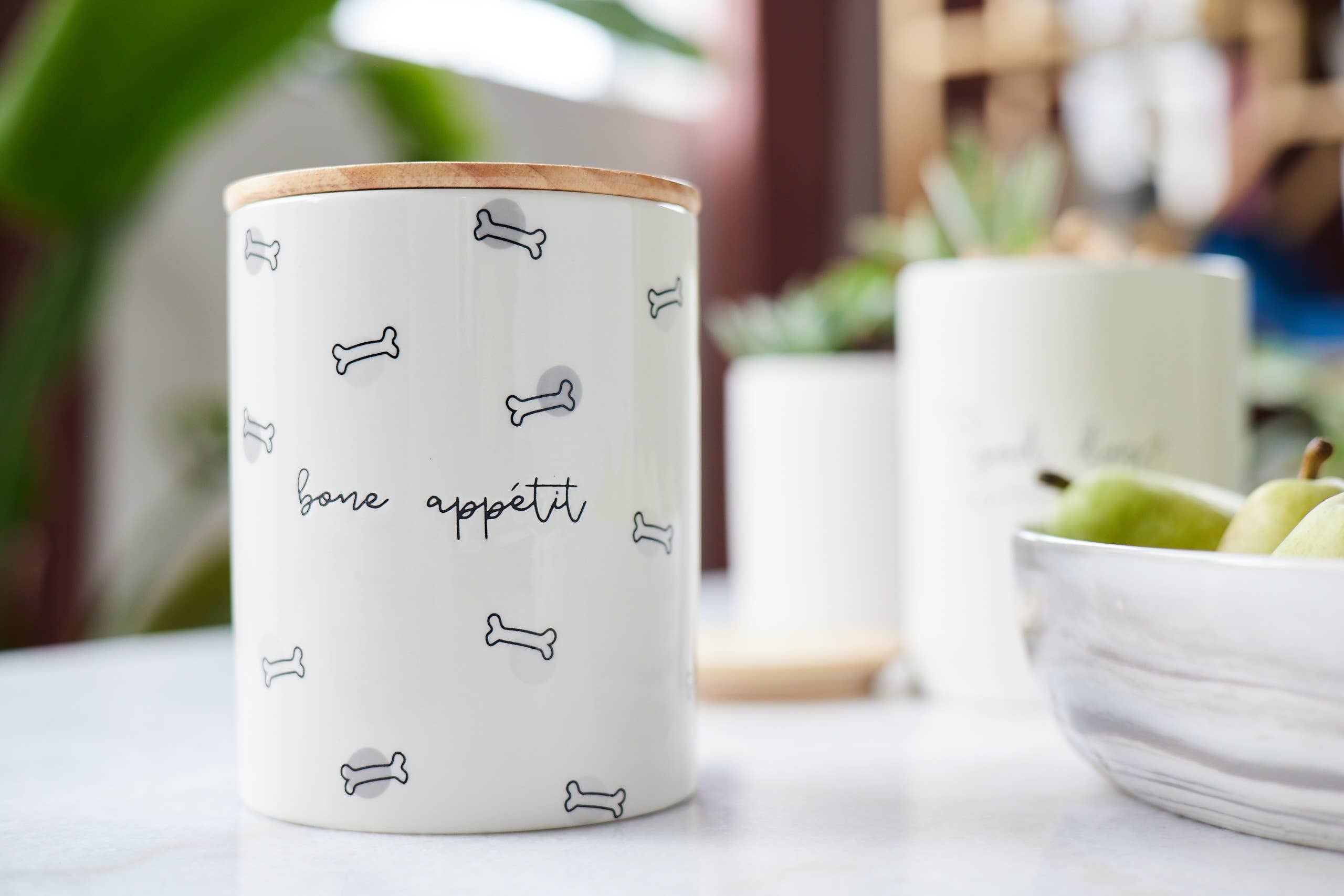 Pearhead - Wholesale Pet Treat Jar - Dog - Bone Appetite Ceramic Treat Jar4