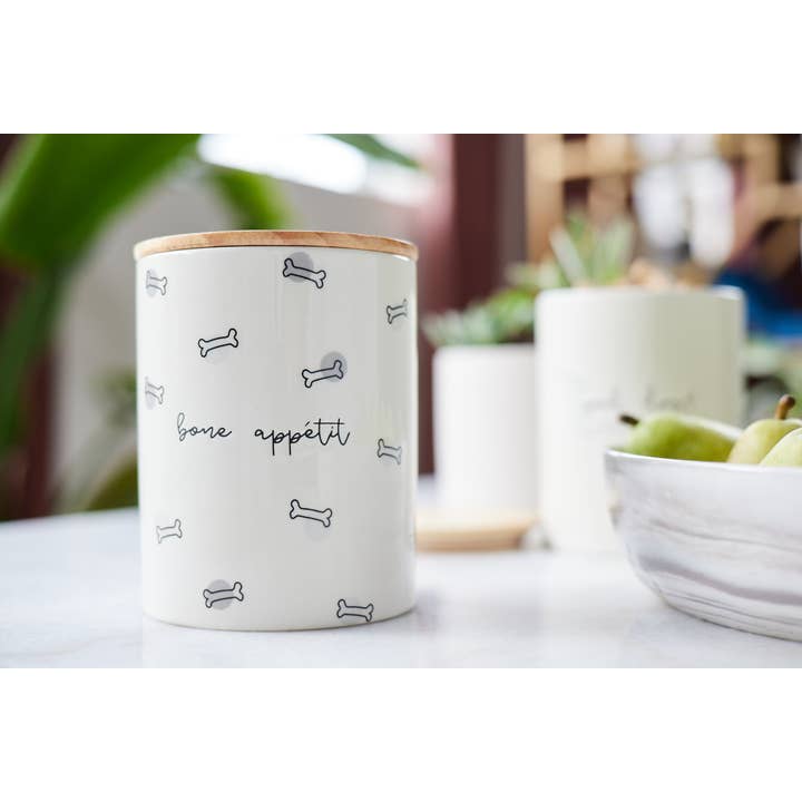 Pearhead - Wholesale Pet Treat Jar - Dog - Bone Appetite Ceramic Treat Jar4