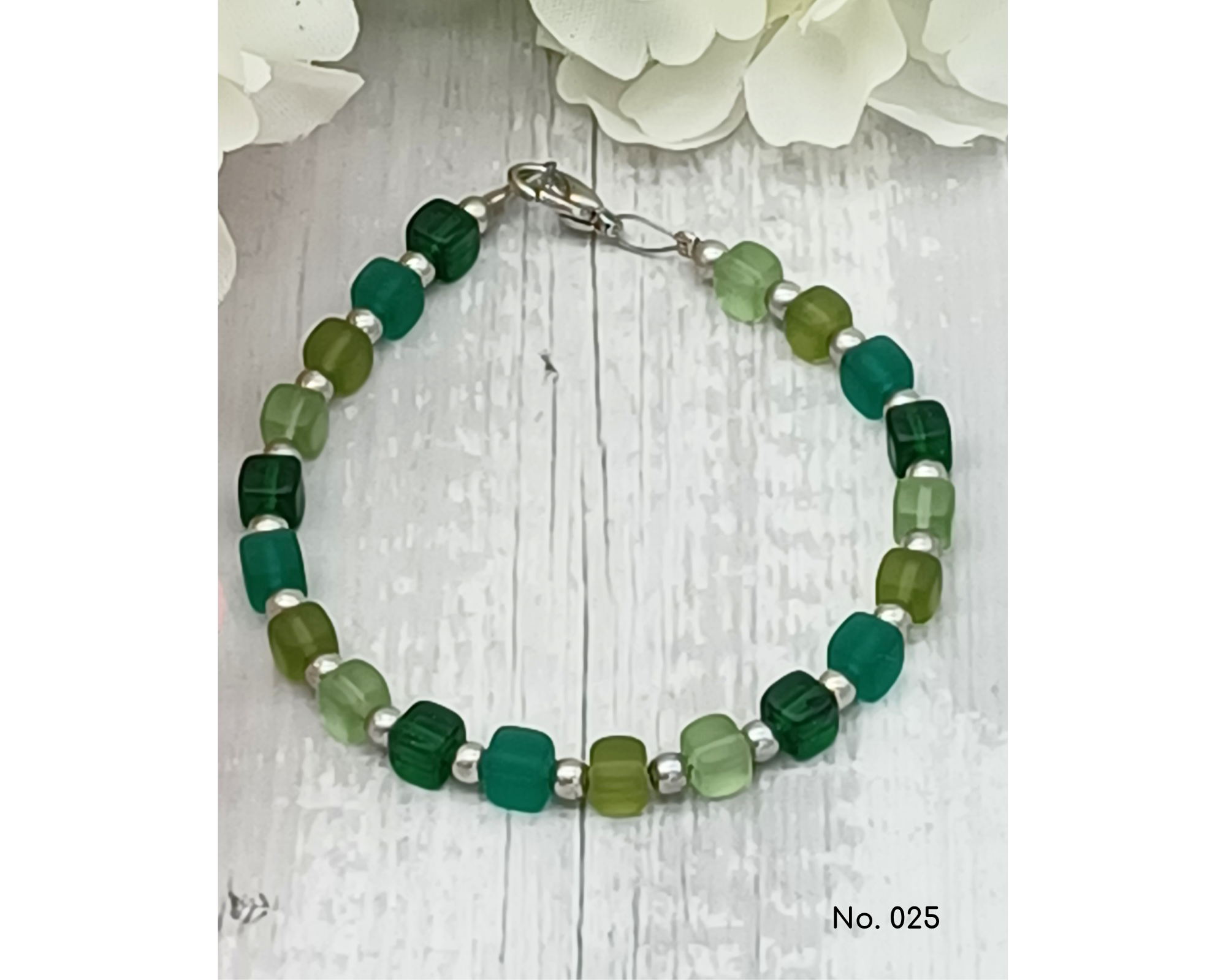 perleperle - Wholesale Beaded Bracelet - Bracelet glass beads, cube shape, Lillie7