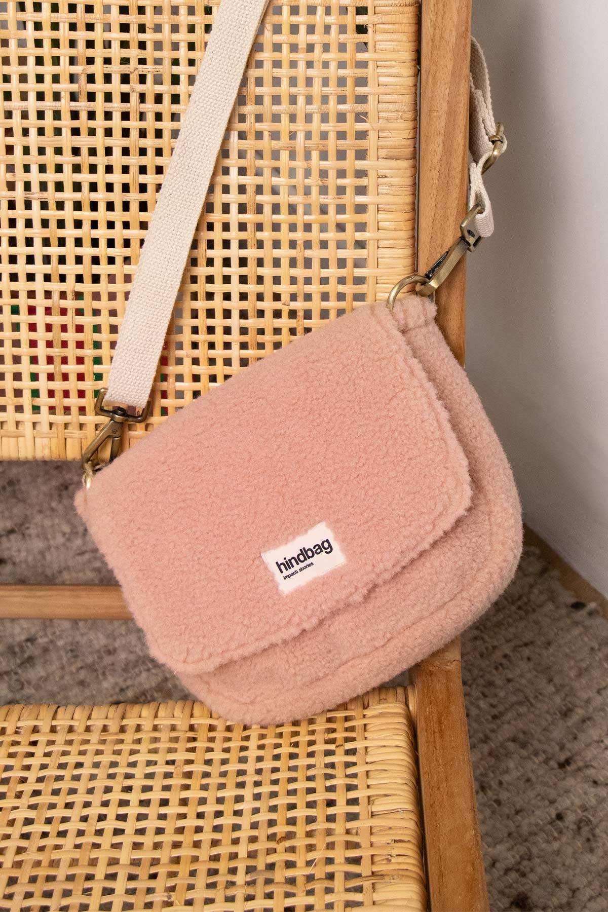 Hindbag – bolsa tiracolo - Mulher por atacado – Saco Margault Teddy Rosa Pó0