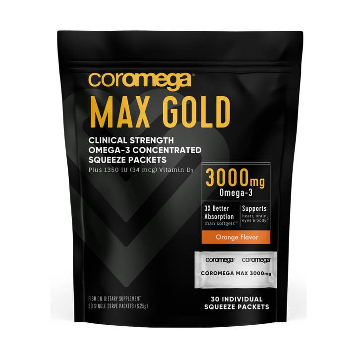 Coromega - Wholesale Oral Supplement/Vitamin - NEW Max Gold 3000mg Omega-3 Fish Oil